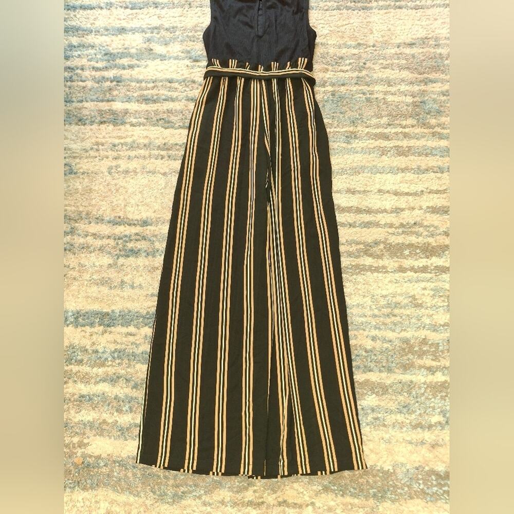 As U Wish Juniors' Solid & Striped Paperbag-Waist Jumpsuit XS EUC - Picture 4 of 13
